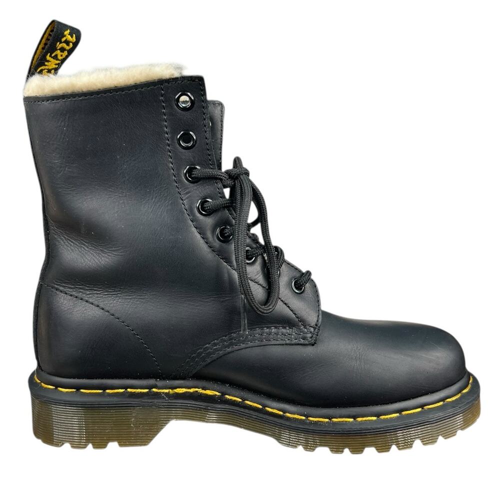 Dr. Martens Women’s Serena Black Leather Lined Combat Boot Size US 7 - Picture 4 of 10